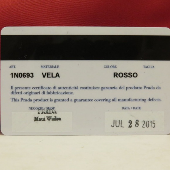 Prada Vela Nylon Cosmetic Bag Red - Picture 7 of 7